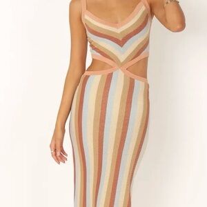 New Petal and Pup Women's Sparrow Midi Dress Body Con Sleeveless S